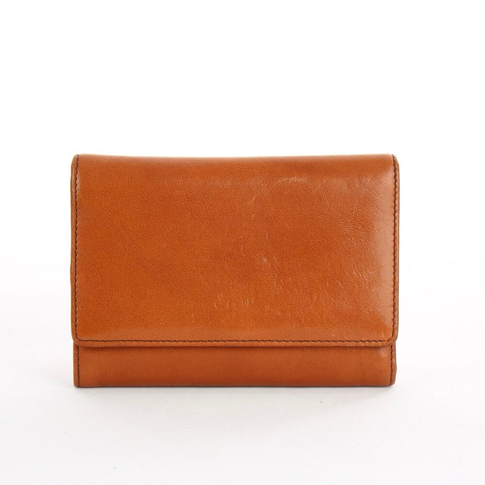 Brahmin Brown Leather Wallet Bifold Flap Snap Organizer Card Holder